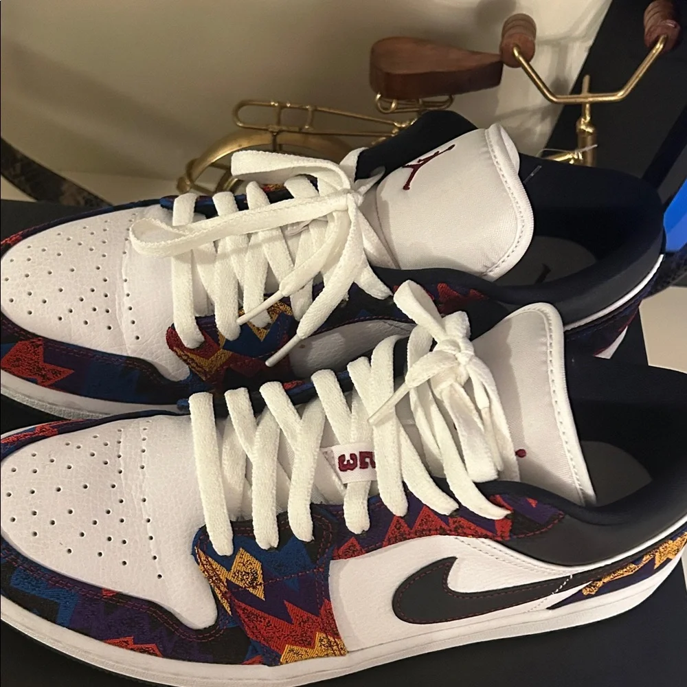Jordan White and Multicolor Men's Sneakers - Picture 5 of 7
